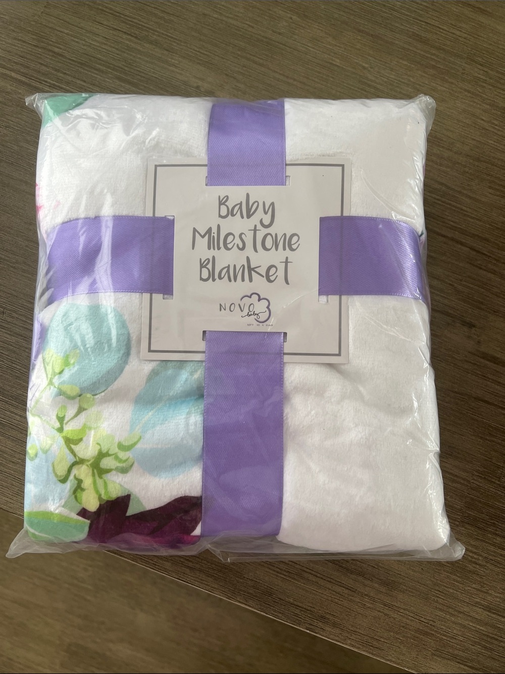 Baby Milestone Blanket with Purple Florals